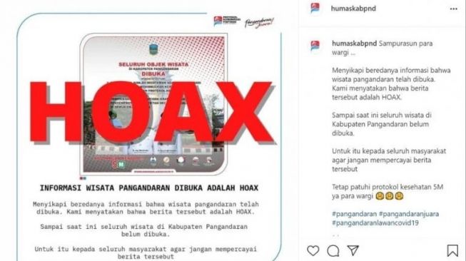 Benarkah Seluruh Objek Wisata di Kabupaten Pangandaran Dibuka Kembali? (Instagram)