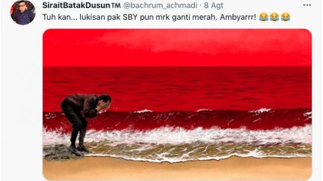 Gambar Presiden Jokowi cuci muka di laut merah beredar di media sosial. 