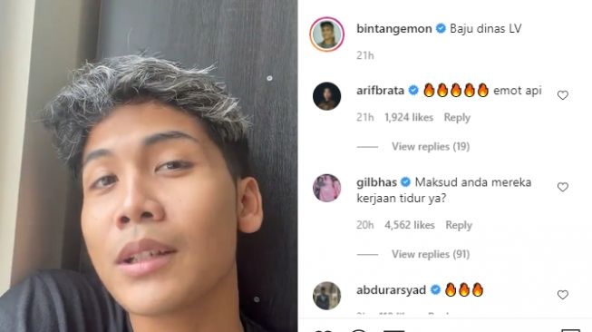 Sindiran Bintang Emon soal baju dinas dari Louis Vuitton. (Instagram/bintangemon)