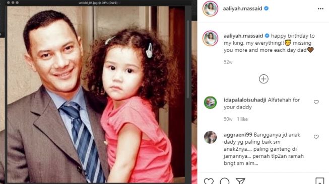 Potret masa kecil Aaliyah Massaid. [Instagram]