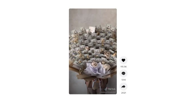 Buket dari dollar. [TikTok]