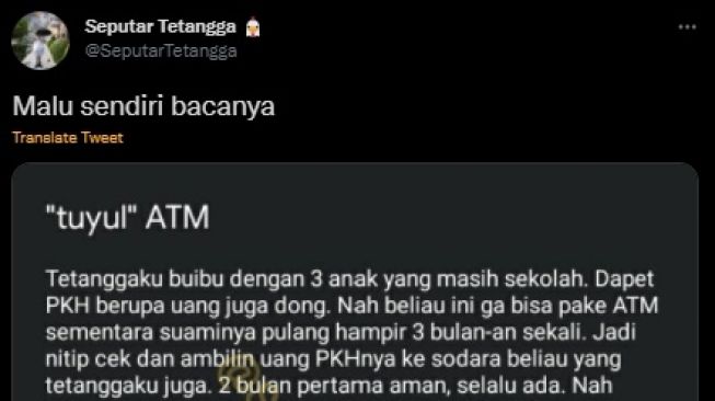 Viral Kisah 'Tuyul' ATM: Bantuan Uang PKH Selalu Lenyap Saat Titip Saudara