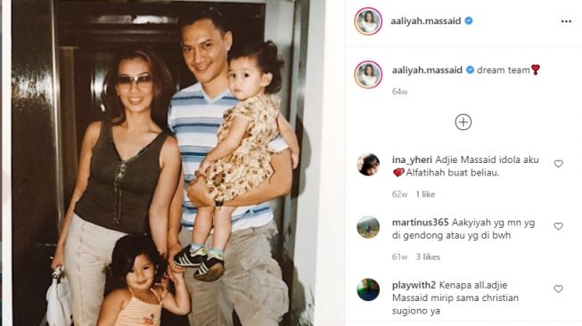 Potret masa kecil Aaliyah Massaid. [Instagram]