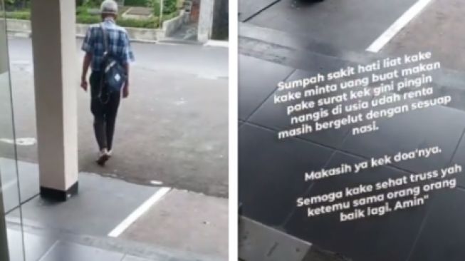 Kakek-Kakek Minta Uang Untuk Makan Pakai Surat, Isinya Bikin Hati Teriris