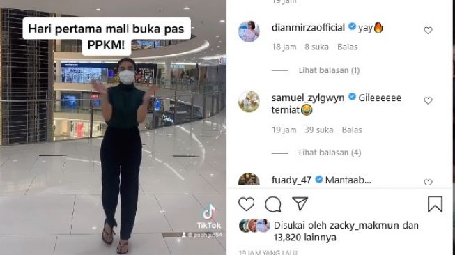 Girangnya Tsania Marwa mall di Jakarta kembali dibuka. [Instagram]