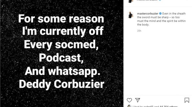 Dengan Kalimat Bijak, Deddy Corbuzier Pamit, Sedih