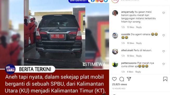 Kayak Transformers, Plat Mobil Dinas Ini Berubah Dari Merah ke Hitam Saat Isi Bahan Bakar