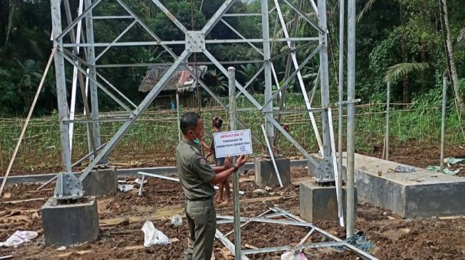 Pembangunan Tower Seluler ‘Bodong’ di Cisata Pandeglang Ditutup