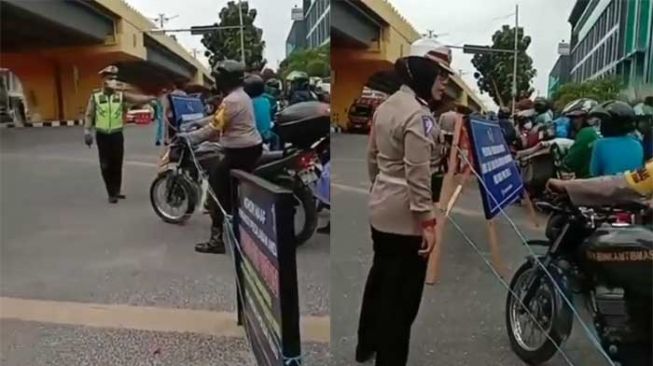 Viral Video Sesama Polisi Bersitegang di Pos Penyekatan PPKM Pekanbaru