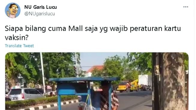 Aksi pedagang mi ayam tolak pembeli yang tak punya kartu vaksin (twitter)