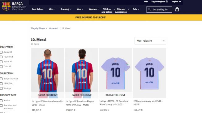 Sudah Pindah ke PSG, Jersi Lionel Messi Masih Dijual Barcelona