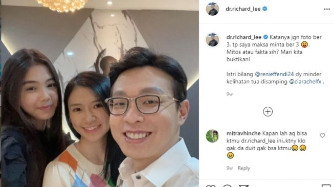 Artis bekerja sama dengan dokter Richard Lee lewat klinik kecantikannya. [Instagram]