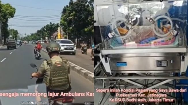 Video Kronologi Ambulans Dicegat Motor Saat Bawa Bayi Kritis Dalam Inkubator. (Instagram/@gholibnurilham)