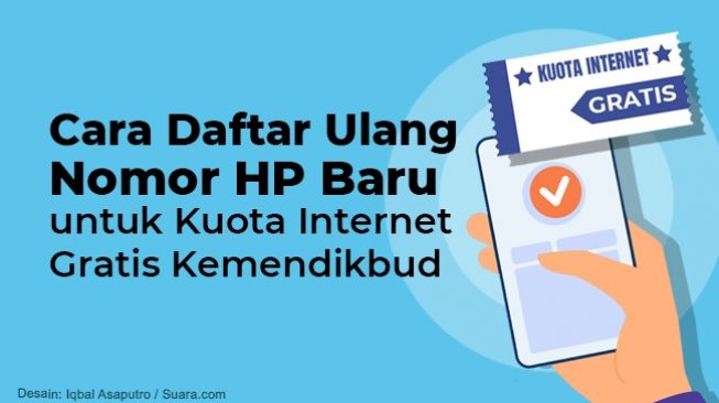 INFOGRAFIS : Cara Daftar Ulang Nomor HP Baru untuk Kuota Internet Gratis Kemendikbud 2021