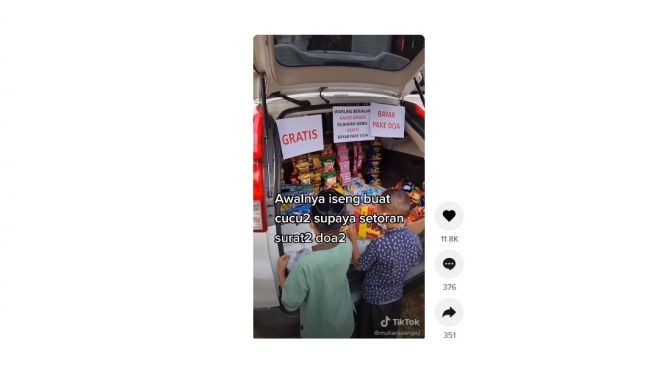 Warung berjalan dibayar dengan doa. [TikTok]