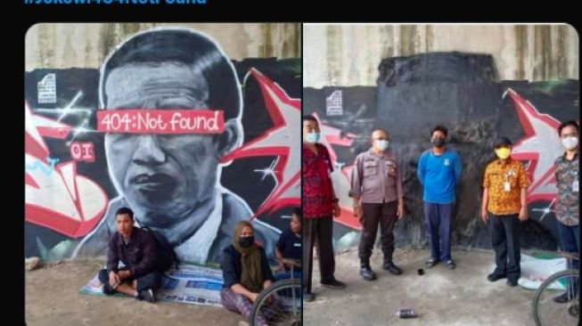 Foto Mural Dihapus Beredar, Jokowi 404 Not Found Trending Topik