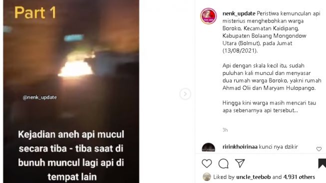 Fenomena percikan api misterius (instagram)