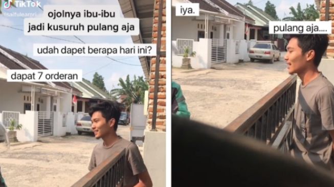 Customer minta ibu-ibu driver ojol pulang ke rumah (tiktok)