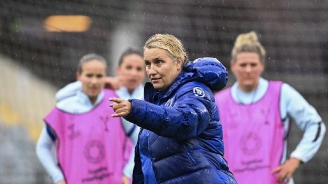 Pelatih tim wanita Chelsea, Emma Hayes. (JONATHAN NACKSTRAND / AFP)