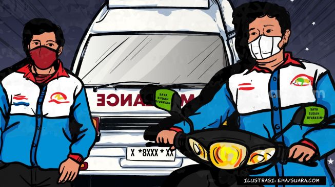 Ilustrasi patwal ambulans. [Suara.com/Ema Rohimah]