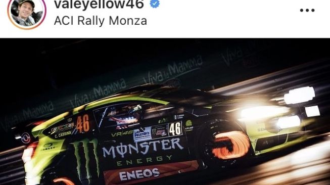 Valentino Rossi saat ikut serta dalam rally tarmac ACI Rally Monza [Instagram valeyellow46].