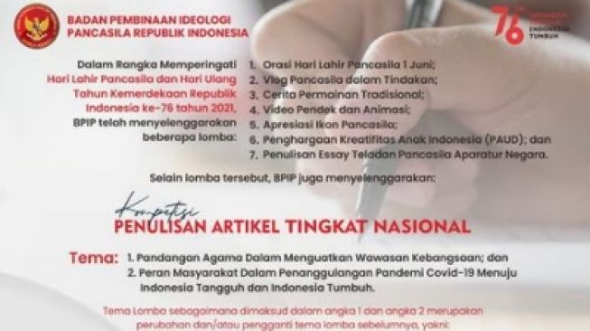 BPIP Minta Maaf dan Revisi Tema Lomba Penulisan Artikel usai Tuai Kritikan