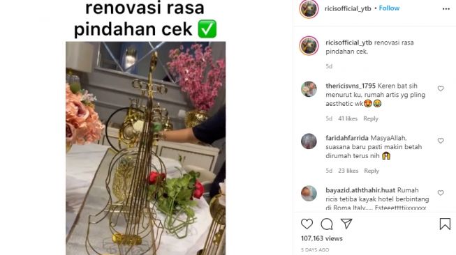 Potret Ria Ricis Dekorasi Rumah. [Instagram/ricisofficial_ytb]