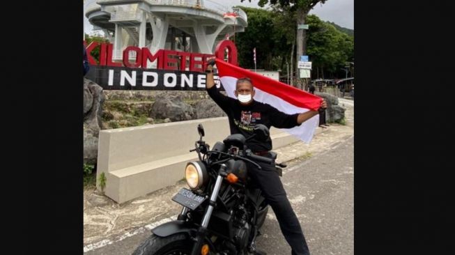 Biker Sugiono Berhasil Taklukkan 3 Pulau dengan Honda Rebel