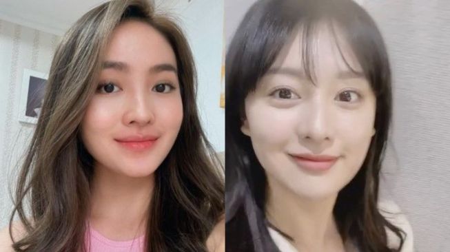 Pesinetron disebut mirip artis Korea. (Instagram/natashawilona12/geewonii)