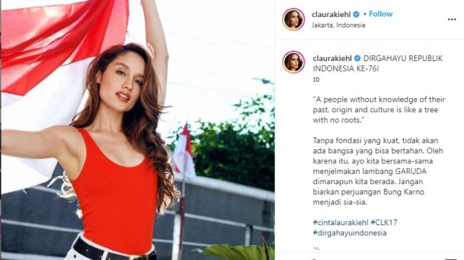 Artis blasteran Cinta Laura juga ounya jiwa nasionalisme yang tinggi.