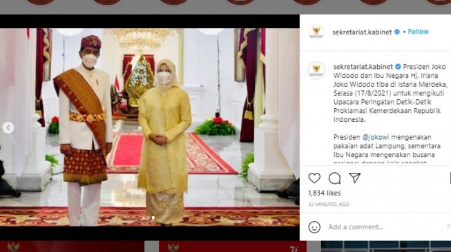 Presiden Joko Widodo dan Ibu Negara Iriana Joko Widodo (Instagram/@sekretariat.kabinet)