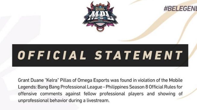 Lakukan Pelecehan Seksual, Pemain Esports Ini Dilarang Bermain Sementara di MPL PH