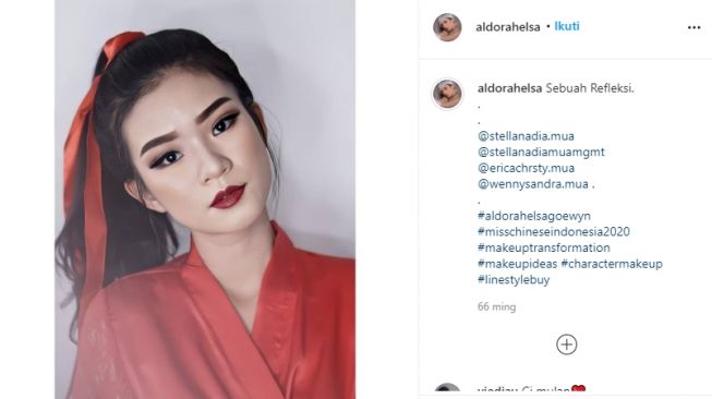 Aldora Helsa, gadis Pontianak maju ke  Ajang Miss Chinese World 2021. (Instagram/@aldorahelsa)