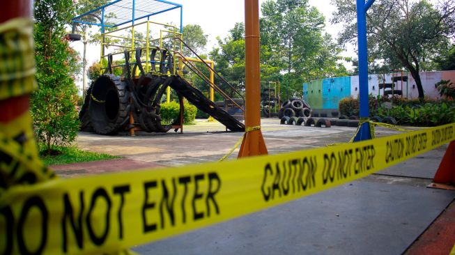 Suasana di Taman Gajah Tunggal Kota Tangerang, Rabu 18 Agustus 2021. (Suara.com/Hilal Rauda Fiqry)