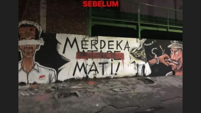 Mural 'Merdeka atau Mati' Bergambar Mirip Jokowi di Malang Dihapus