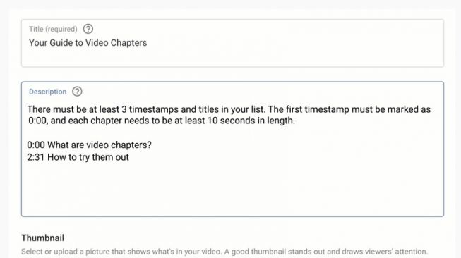 Fitur baru YouTube, video chapter. [YouTube/YouTube Creators] 
