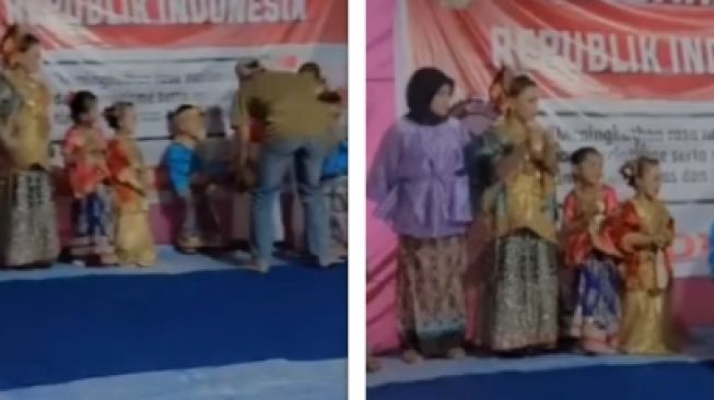 Kocak! Ikut Lomba Busana Daerah, Bocil Ngamuk Gegara Salah Gandeng Pasangan