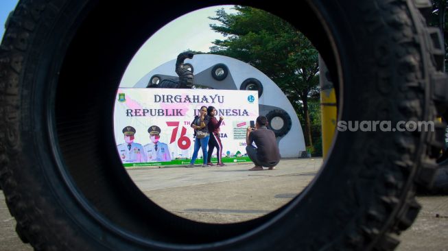 Suasana di Taman Gajah Tunggal Kota Tangerang, Rabu 18 Agustus 2021. (Suara.com/Hilal Rauda Fiqry)