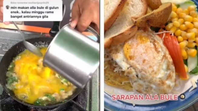 Menu sarapan ala bule versi kaki lima ramai pengunjung (tiktok)