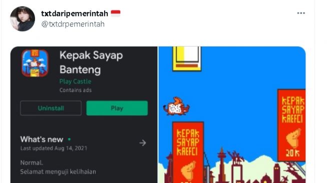 Game Kepak Sayap Banteng (twitter)