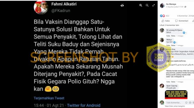 CEK FAKTA: Benarkah Suku Baduy Tak Pernah Divaksin Selama Ratusan Tahun Tetap Sehat?