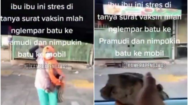 Emak-emak Dimintai Surat Vaksin Saat Naik Angkot, Reaksinya Bikin Sopir Ketakutan