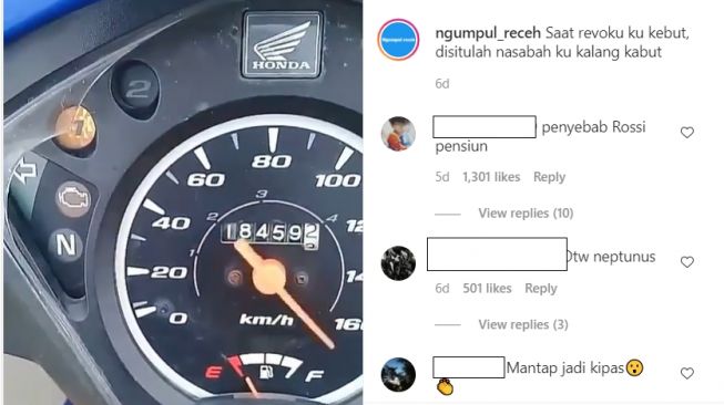 Potret Spidometer Honda Revo Bisa Tembus 160 Km/jam, Endingnya Bikin Ngakak