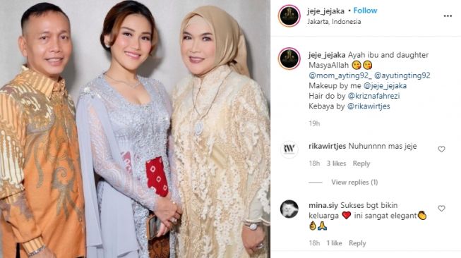 Potret Penampilan Ayu Ting Ting di Nikahan Lesti Kejora. [Instagram]