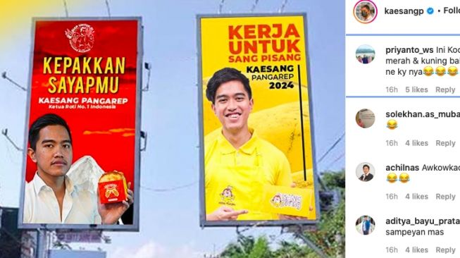 Posting Foto Baliho Merah dan Kuning, Kaesang Ditanya Netizen: Kode Kolaborasi Partai?