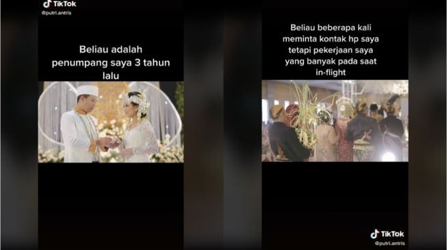 Kisah Cinta Penumpang Pesawat dan Pramugari Berakhir Menikah (tiktok.com/@@putri.antris)