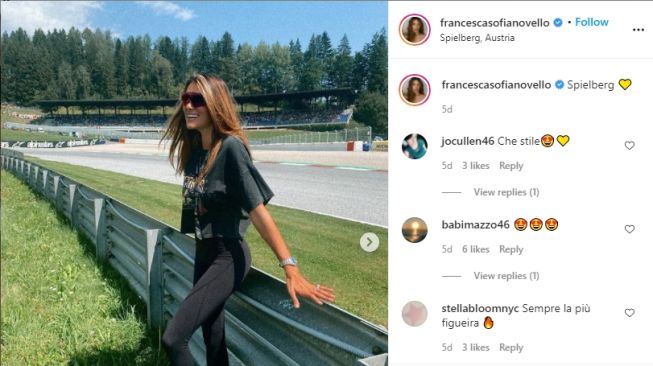 Pesona Fransesca Sofia Novello oacar Valentino Rossi [Instagram/francescasofianovello]