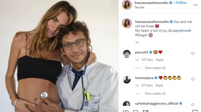 Pesona Fransesca Sofia Novello oacar Valentino Rossi [Instagram/francescasofianovello]