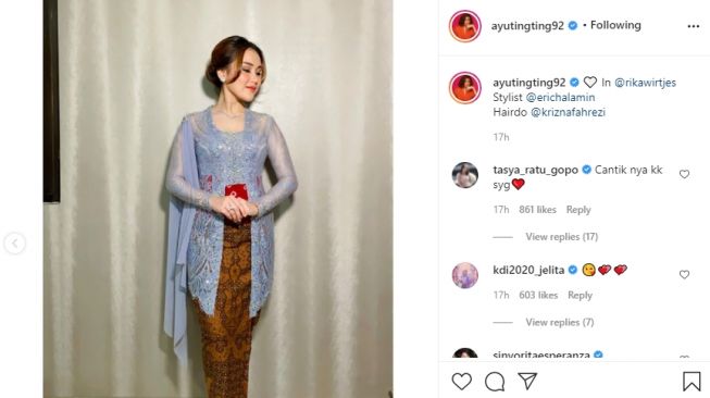 Potret Penampilan Ayu Ting Ting di Nikahan Lesti Kejora. [Instagram]