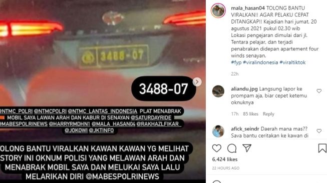 Polisi Telusuri Ihwal Pelat Dinas Polri di Mobil Fortuner yang Lawan Arus